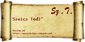 Szeicz Teó névjegykártya
